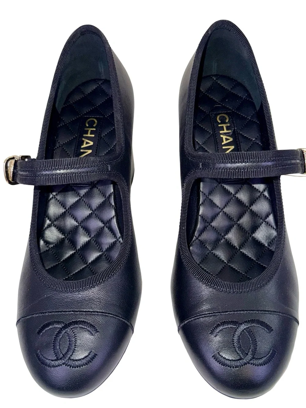 CHANEL MARY JANE PUMPS IN BLACK LAMBSKIN LEATHER